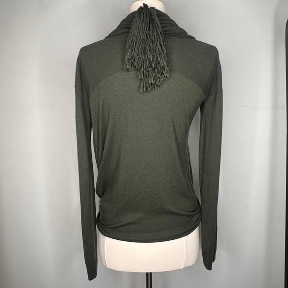 Alice + Olivia Olive Green Drape Wrap Cowl Sweater S/M - Picture 8 of 9